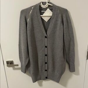 Alexander Wang Gray V-neck Cardigan Size Small